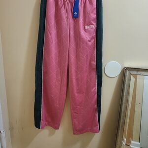 adidas Women Pink and Dark Green Joggers